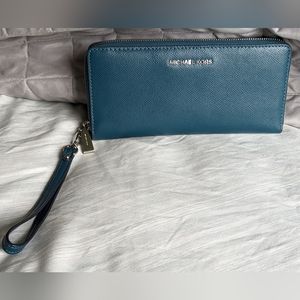 Teal Michael Kors Transcontinental Wallet